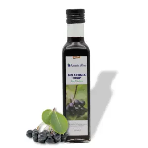 Bio-Aronia Sirup 250 ml - Vorderseite