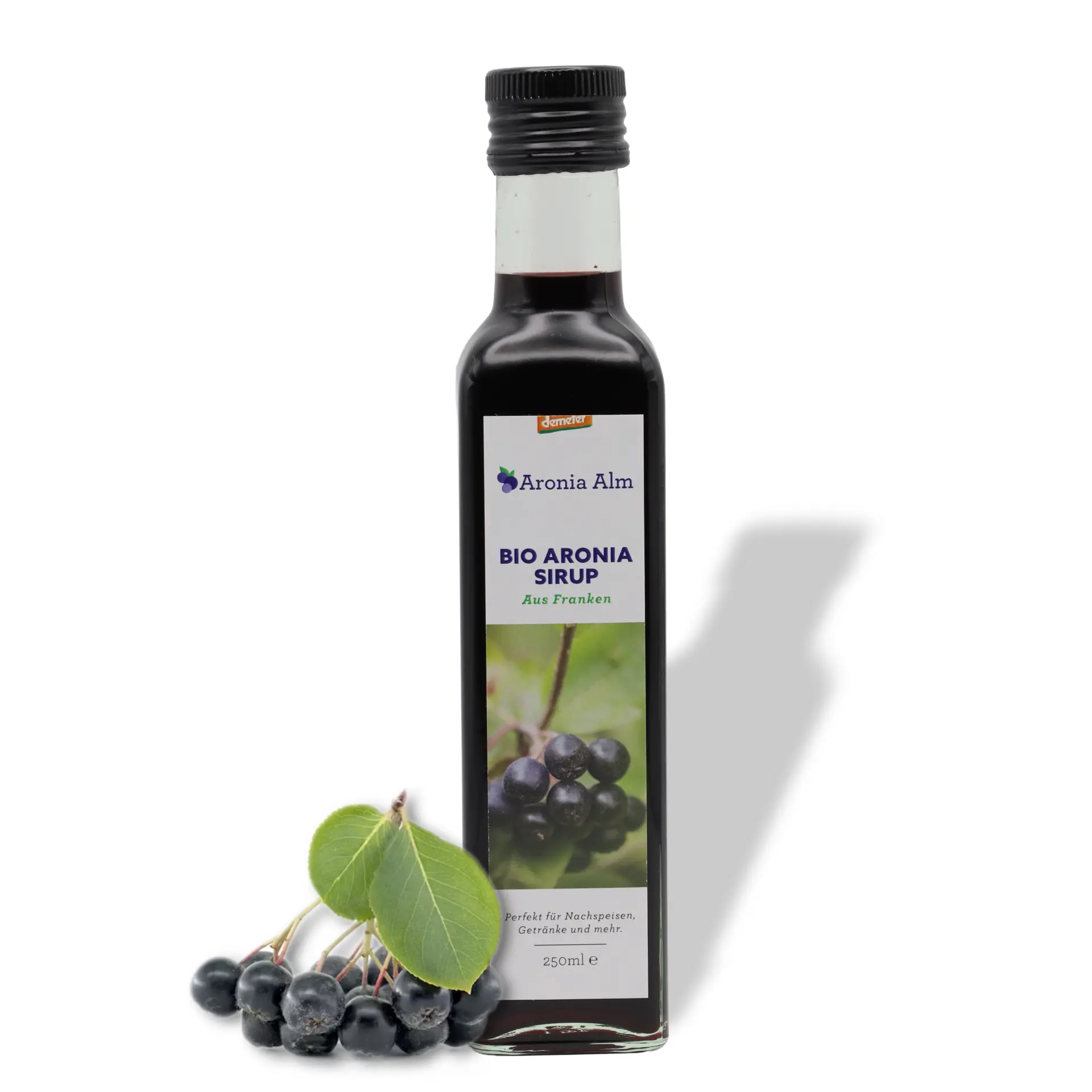Bio-Aronia Sirup 250 ml - Vorderseite