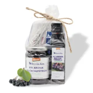 Geschenkset - Aroniaaufstrich 200 g und Dressing 100 ml - Vorderseite