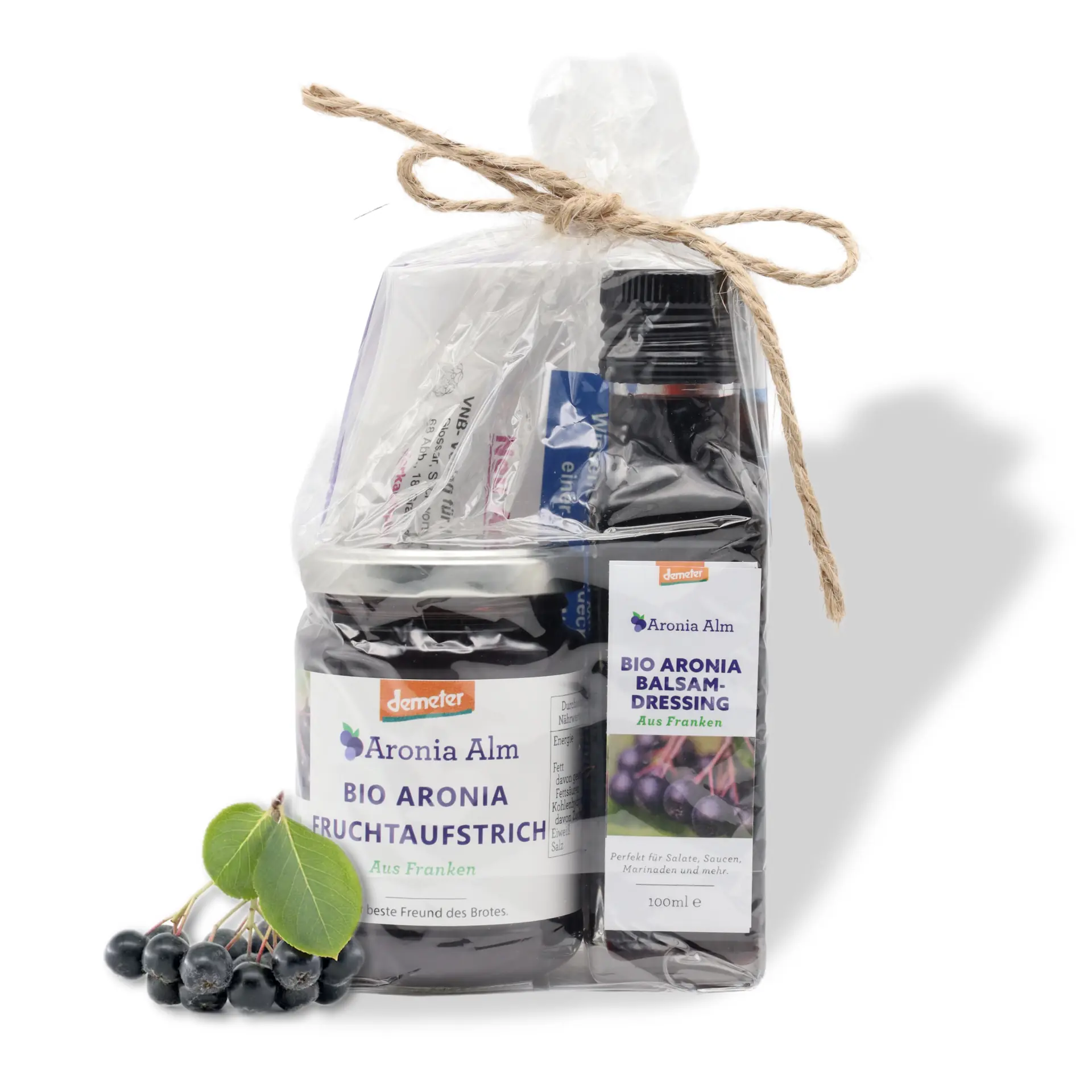 Geschenkset - Aroniaaufstrich 200 g und Dressing 100 ml - Vorderseite